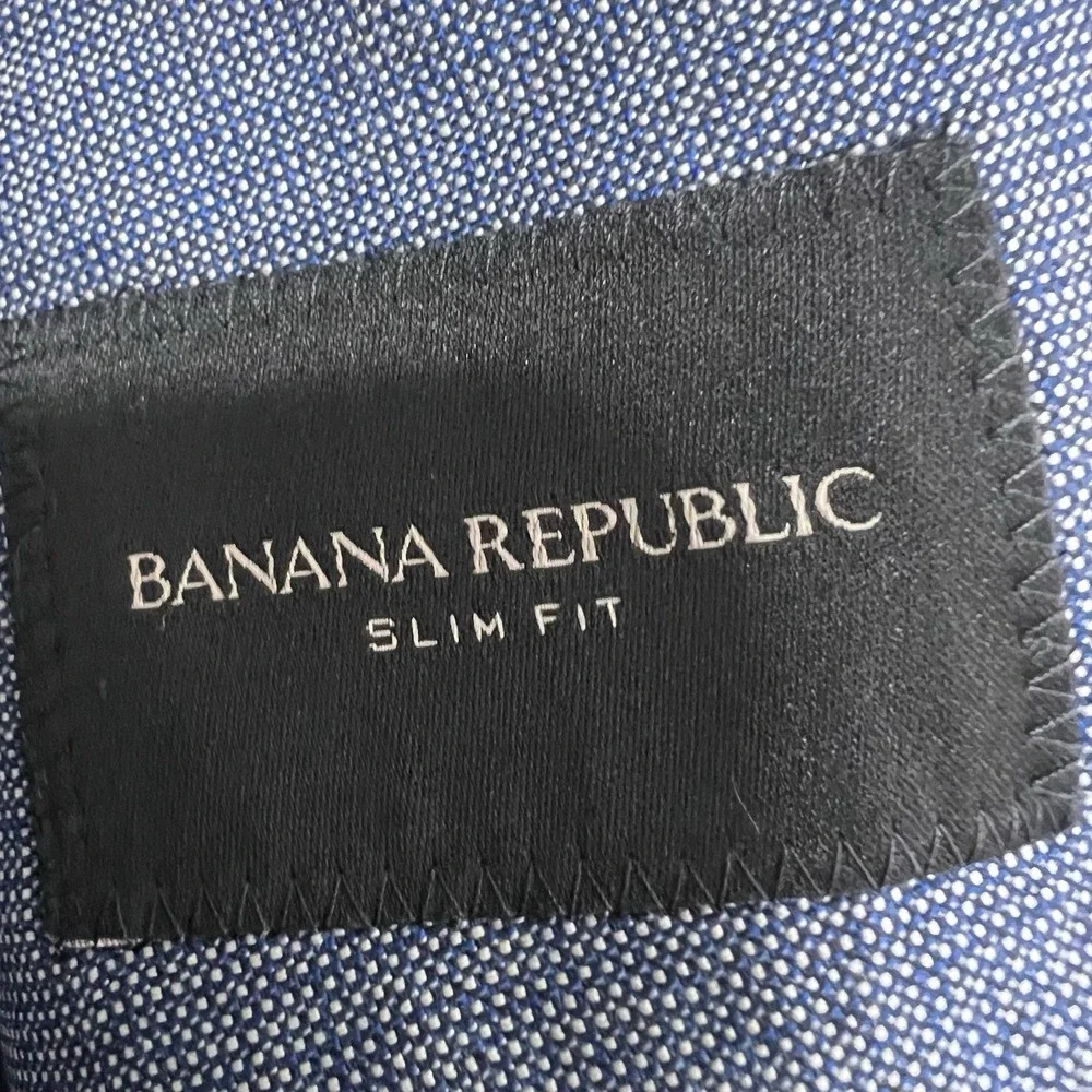 Banana Republic Blazer Mens 42‎ Short Slim Fit Blue Wool Marzotto Suit Jacket